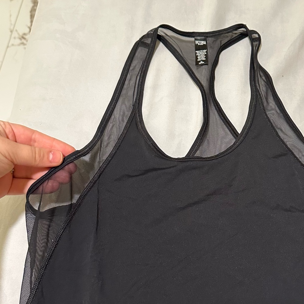 Victoria’s Secret Sports Womens Mesh Tank Top Sleeveless Black Size Medium - Picture 5 of 10
